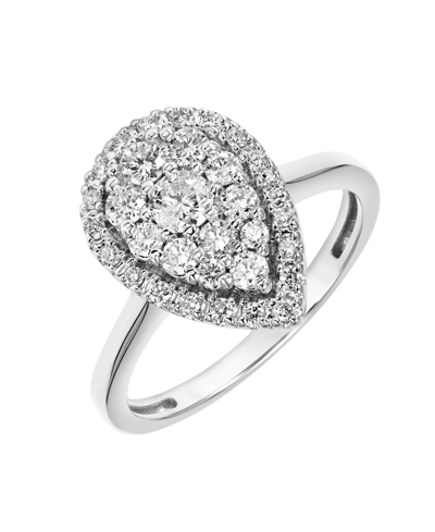 Macy's Diamond Pear Cluster Engagement Ring (3/4 Ct. T.w.) In 14k White Gold