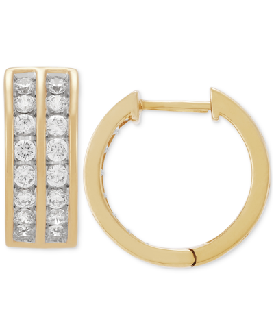 Grown With Love Men's Lab Grown Diamond Channel-set Small Hoop Earrings (1 Ct. T.w.) In 10k Gold, 15mm In Yellow Gold