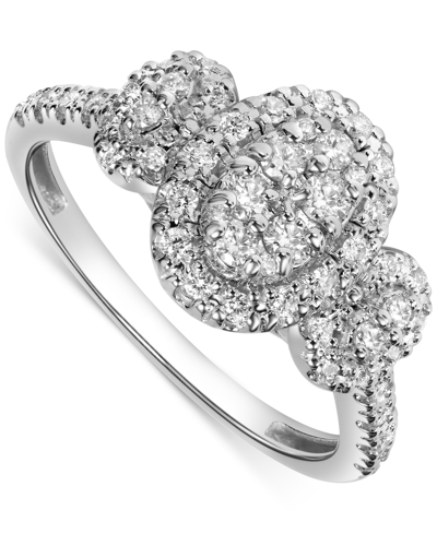 Macy's Diamond Triple Oval Cluster Ring (1/2 Ct. T.w.) In 14k White Gold