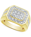 GROWN WITH LOVE MEN'S LAB GROWN DIAMOND CLUSTER RING (1-1/2 CT. T.W.) IN 10K GOLD