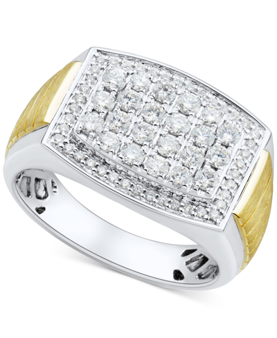 Grown With Love Men's Lab Grown Diamond Cluster Ring (1 Ct. T.w.) In 10k Two-tone Gold