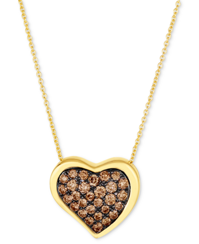 Le Vian Godiva X  Chocolate Ganache Heart Pendant Necklace Featuring Chocolate Diamond (5/8 Ct. T.w.) In K Honey Gold Pendant