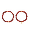 CHARGED STONE BEADED MOTIF 2 PIECES BRACELET SET