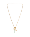 Charged Stone Pendant Charm Necklace In Aventurine