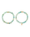 CHARGED STONE BEADED MOTIF 2 PIECES BRACELET SET