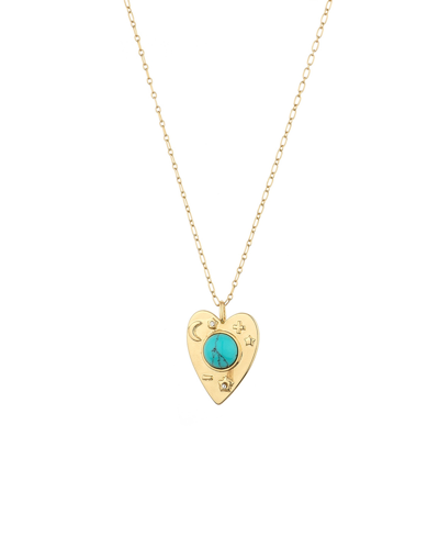 Charged Heart Pendant Necklace In Turquoise
