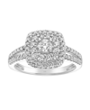 Macy's Diamond Halo Cluster Engagement Ring (1-3/8 Ct. T.w.) In 14k White Gold In White Gold
