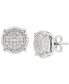 Grown With Love Men's Lab Grown Diamond Cluster Stud Earrings (1/2 Ct. T.w.) In 10k White Gold In White Gold