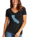 La Pop Art Women's Premium Blend California Hearts Word Art T-shirt In Black