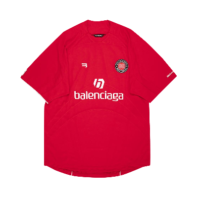 Pre-owned Balenciaga Soccer T-shirt 'red/white'
