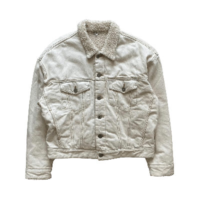 Pre-owned Yeezy Season 5 Sherpa Denim Work Jacket 'ivory' In White