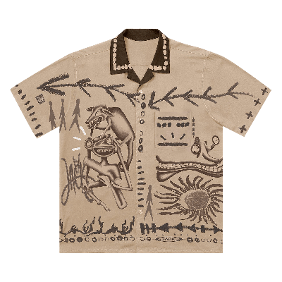 Pre-owned Cactus Jack By Travis Scott Painter's Button Up Shirt 'off White' In Cream