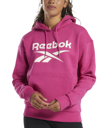 Reebok Women's Fleece Big Logo Hoodie In Semi Proud Pink