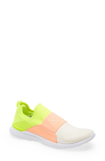 Apl Athletic Propulsion Labs Techloom Bliss Knit Running Shoe In Energy / Neon Peach / Pristine