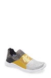Apl Athletic Propulsion Labs Techloom Bliss Knit Running Shoe In Black / Gold / Silver
