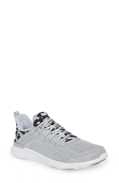 Apl Athletic Propulsion Labs Techloom Tracer Knit Training Shoe In Silver / Black / Leopard