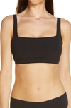 Sea Level Square Neck Bralette Bikini Top In Black