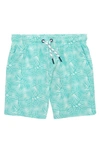 Vineyard Vines Kids' Performance Jetty Shorts In Palms Crystal Blue