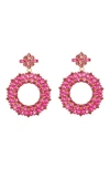 Eye Candy Los Angeles Stephanie Hot Pink Loop Drop Earrings In Pink