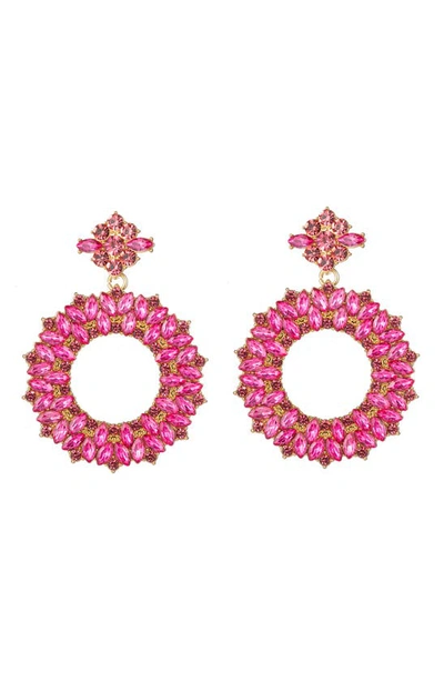 Eye Candy Los Angeles Stephanie Hot Pink Loop Drop Earrings