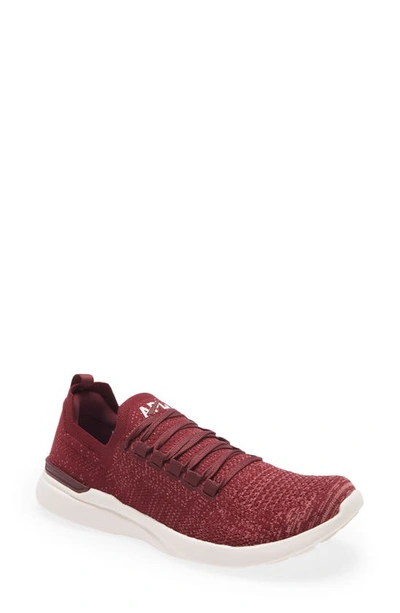 Apl Athletic Propulsion Labs Techloom Breeze Knit Running Shoe In Burgundy/ White