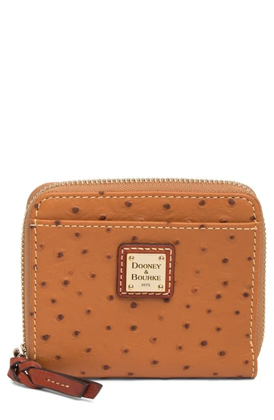 Dooney & Bourke Leather Zip Wallet In Tan