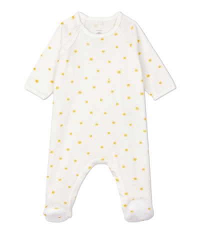 Petit Bateau Babies' Onesie With All-over Print In Panna