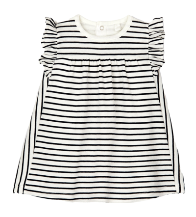 Petit Bateau Babies' Striped Dress Cream In Bianco