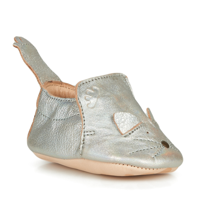 Easy Peasy Babies' Crib Shoes With Mouse In Argento