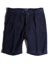Siola Blue Linen Bermuda In Blu