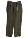 Siola Green Linen Trousers In Verde