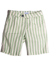 Siola Striped Linen Bermuda In Verde