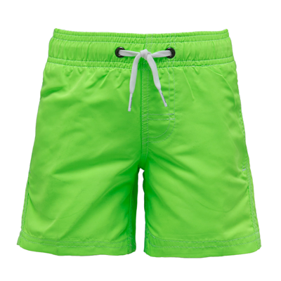 Sundek Kids' Fluo Green Boxer Swimsuit In Verde