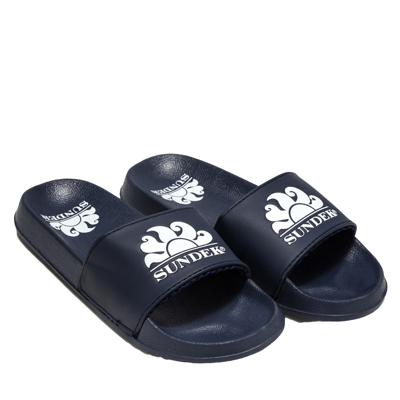 Sundek Kids' Blue Slippers With White Logo