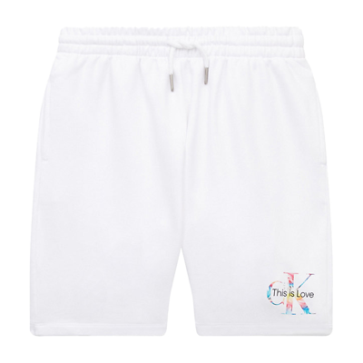 Calvin Klein Junior Kids' White Bermuda This Is Love In Bianco