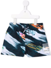 Molo Patterned Drawstring Swim Shorts In Blu