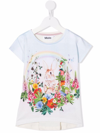 Molo Ragnhilde Bunny Cuteness-print Organic Cotton T-shirt In Panna