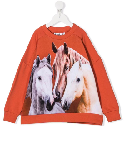 Molo Kids' Mandy Sweatshirt In Arancio