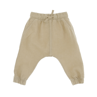 Le Petit Coco Babies' Drop Crotch Trousers In Beige