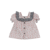 Le Petit Coco Floral Patterned Blouse With Ruffles In Rosso