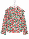 Philosophy Di Lorenzo Serafini Patterned Shirt With Ruffles In Rosso