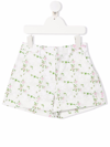 Philosophy Di Lorenzo Serafini Shorts With Floral Print And Embroidery In Bianco