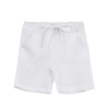 Little Bear Linen Bermuda With Drawstring In Bianco