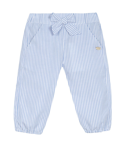 Tartine Et Chocolat Babies' Stripped Trousers With Bow In Cielo