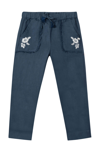 Tartine Et Chocolat Embroidered Linen Pants In Blu