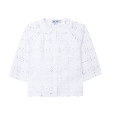 Tartine Et Chocolat Kids' Perforated Shirt In Bianco