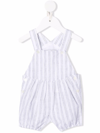 Tartine Et Chocolat Stripped Dungarees With Buttons In Bianco