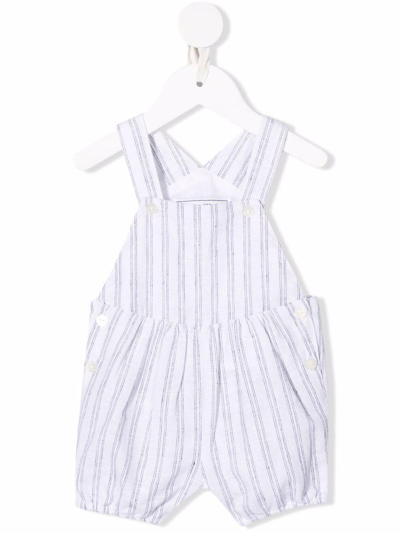 Tartine Et Chocolat Babies' Stripped Dungarees With Buttons In Bianco