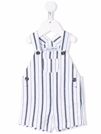 Tartine Et Chocolat Babies' Dungarees With Front Pocket In Bianco