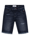 Philipp Plein Junior Bermuda With Back Logo In Jeans